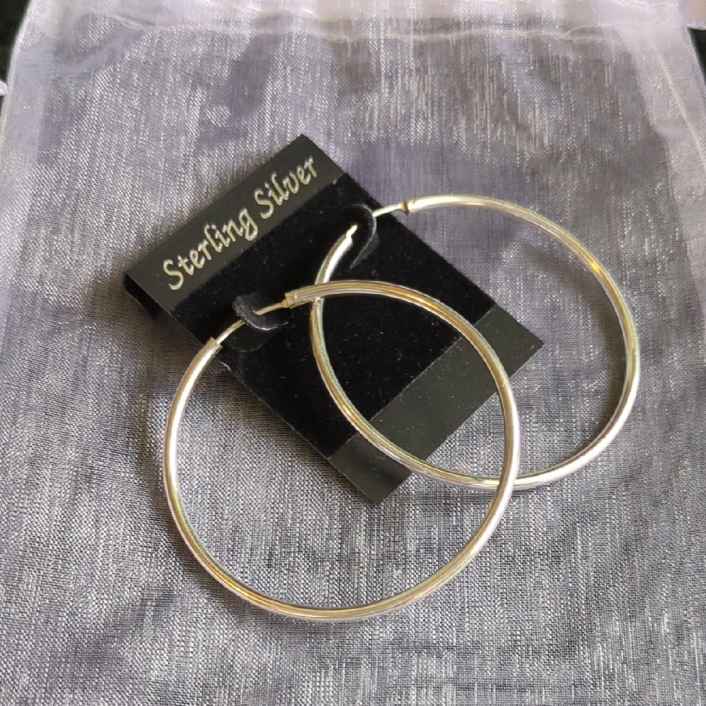 Silver Hoop Earrings Elegant Timeless Design